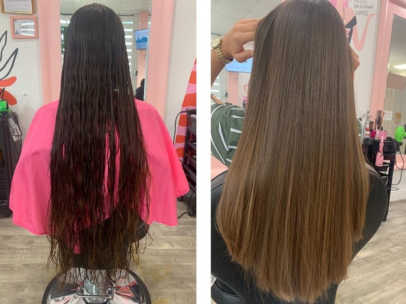 cabello brillante despues de tratamiento de keratina