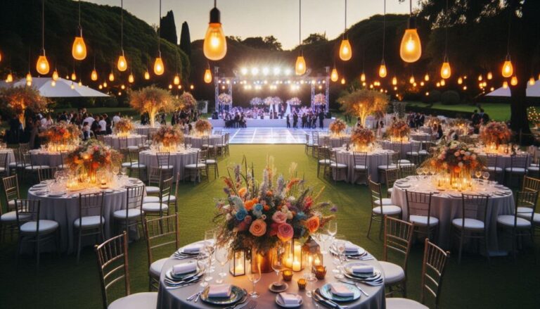hermoso salon de fiestas al aire libre