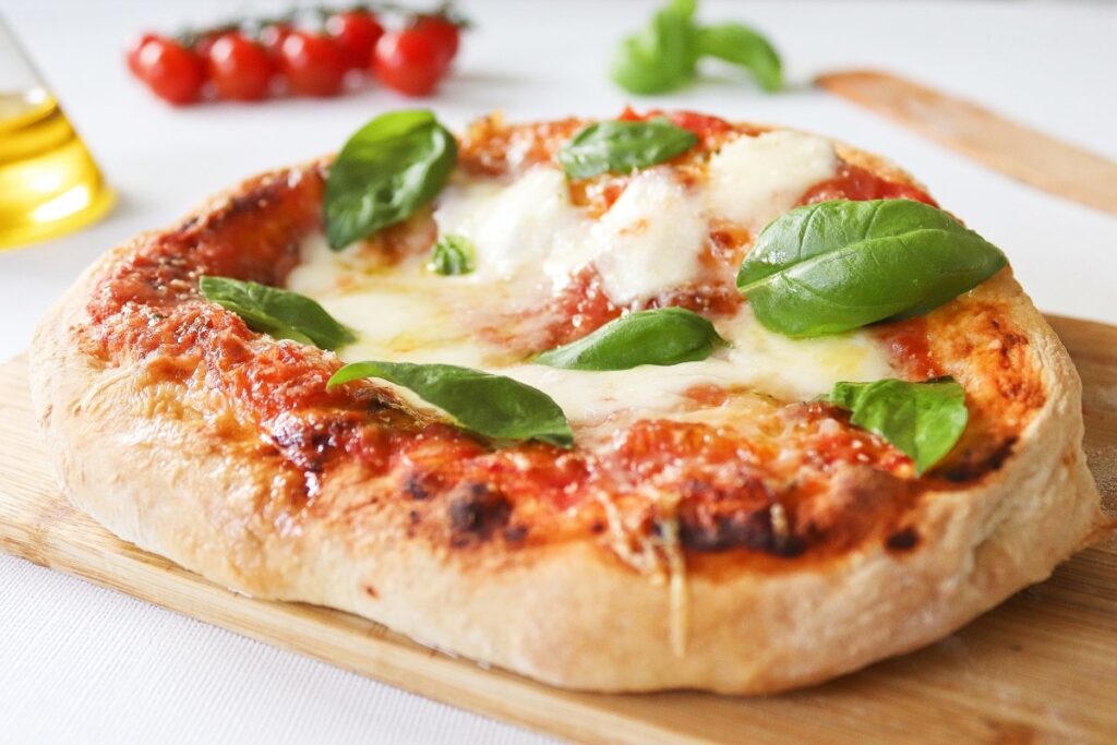 ingredientes frescos de pizza napolitana