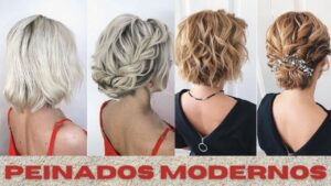 mujer con peinado de fiesta pelo corto