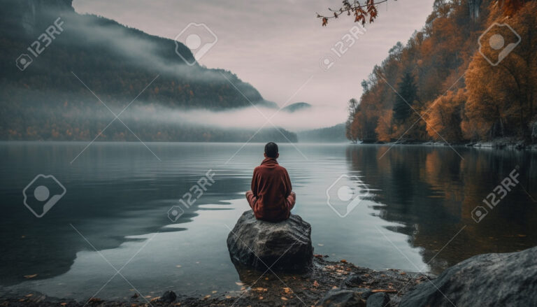 Cómo pueden las frases ayudarte a aprender a estar solo 5 persona meditando en un paisaje sereno