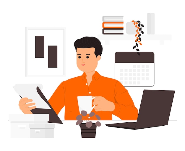 persona revisando documentos en una oficina 2