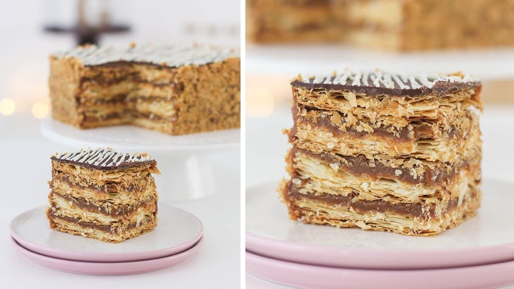 postre de mil hojas con dulce de leche