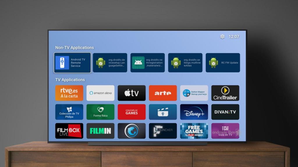 televisor inteligente con interfaz de aplicacion